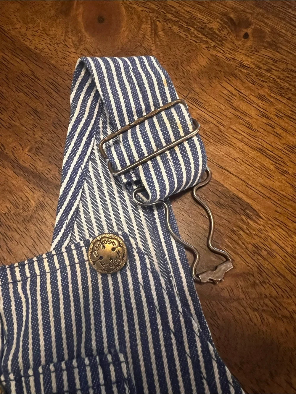 Vintage 70s 80s Osh Kosh Hickory Stripe Toddler Overalls Sz 5/6 Kids